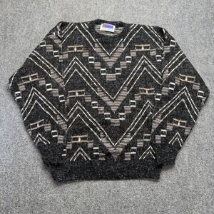 Vintage Sweater Graphix Mens XXL Geometric Chevron Knit Sweater Made in USA